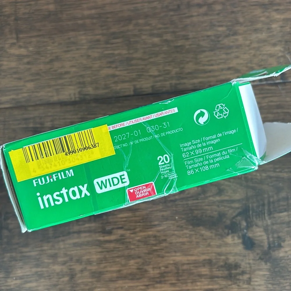 20 Sheets Prints Fujifilm Instax Wide Instant Color‎ Film